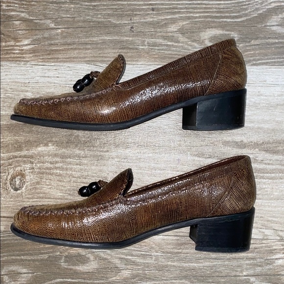 Stuart Weitzman Snakeprint Leather Loafers - Picture 5 of 15